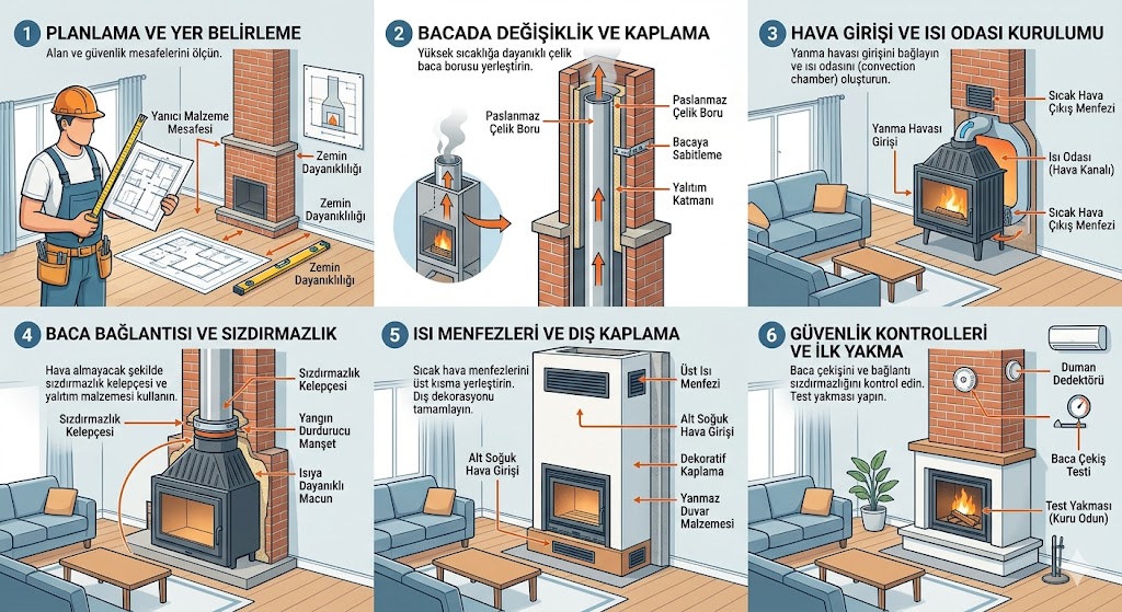 Çelik Şömine Haznesi Montajı