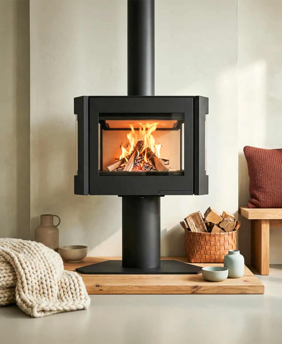 Steel Fire Black Sapphire Round Base